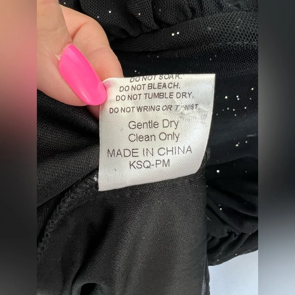 🆕 NWOT 🖤 Glitter Mesh Sweetheart Neck Bodycon Dress | LBD | Women’s Small - Picture 15 of 15